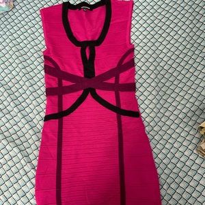 Pink and Black Mini Dress